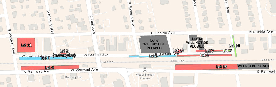 Metra lots - snowplowing map Aug2023